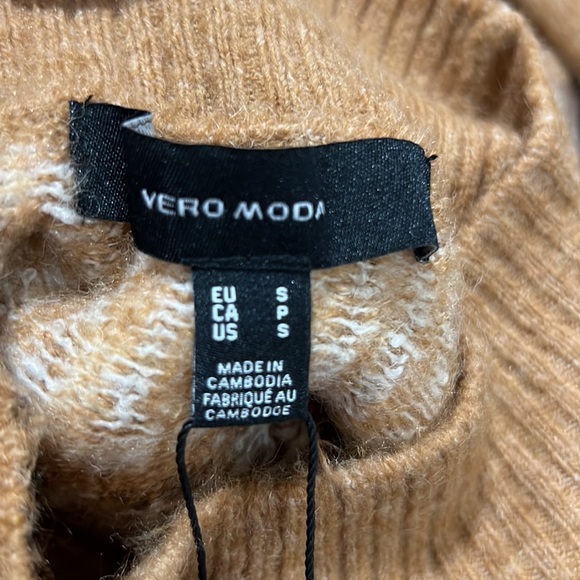 Vero Moda Simone high neck Nordic sweater Brown NWT - Picture 11 of 12